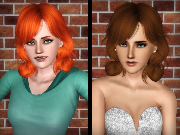 Rolled tails hairstyle Newsea`s Papaya retextured by Forever and Always for Sims 3