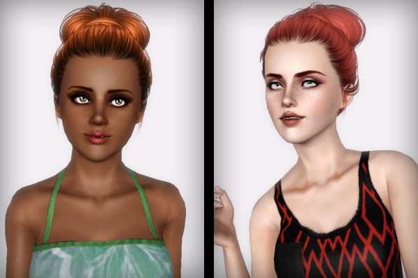 High bun hairstyle Skysims 164 retextured by Forever and Always for Sims 3