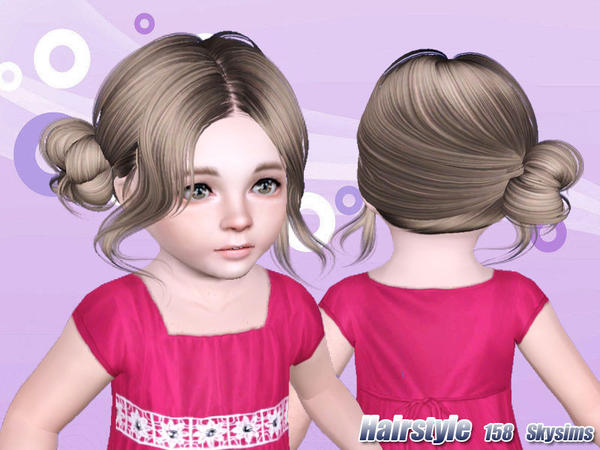 Side chignon hairstyle 158 by Skysims for Sims 3