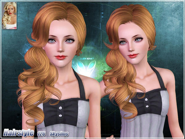Natural side curls  hairstyle 126 by Skysims for Sims 3
