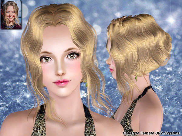 Waved chignon hairstyle 082 by Skysims for Sims 3