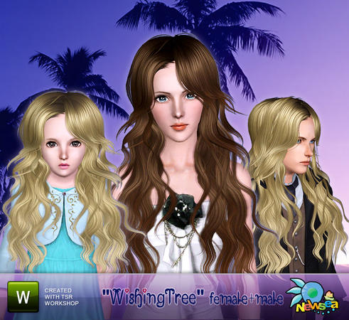 Wishing Tree Mermaid waves hairstyle by NewSea for Sims 3