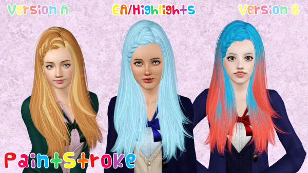 Braided bangs hairstyle Skysims 127 retextured by Katty for Sims 3