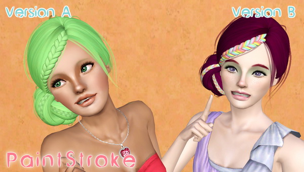 Ulker`s 11 Fancy braids hairsyle retextured by Katty for Sims 3