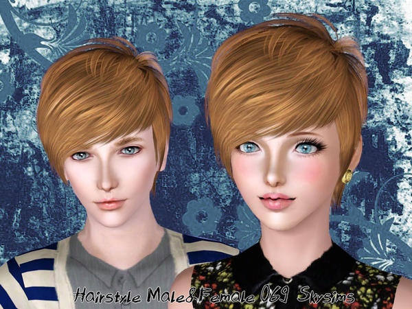 Side swept hairstyle 069 by Skysims for Sims 3