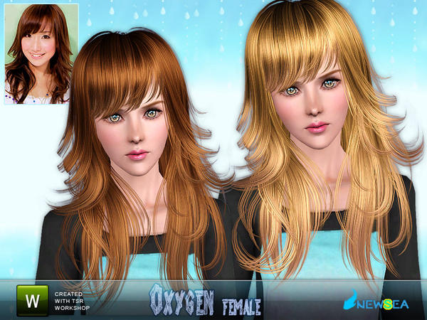 Oxygen fringes with bangs hairstyle by NewSea for Sims 3