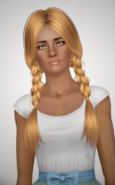 Skysims`s 129 Student braids hairstyle retextured by Brad for Sims 3