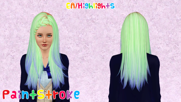 Braided bangs hairstyle Skysims 127 retextured by Katty for Sims 3
