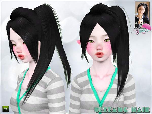 Asian fantesist hairstyle Yume Ulzzang by Zauma for Sims 3