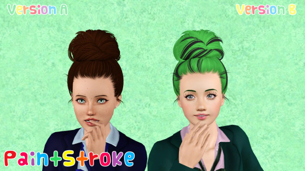 High big topknot hairstyle Skysims 128 retextured by Katty for Sims 3