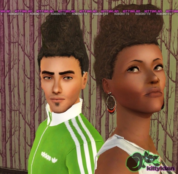 Brushed back frohawks hairstyle by robokitty for Sims 3