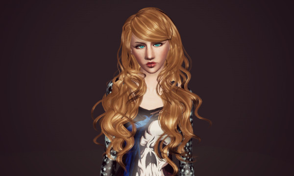 Colored framing hairstyle  Newsea’s Sparklers retextured by  Marie Antoinette for Sims 3