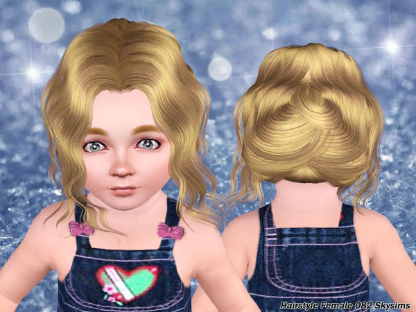 Waved chignon hairstyle 082 by Skysims for Sims 3