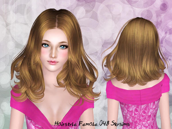 Disconnected waves hairstyle 048 by Skysims for Sims 3