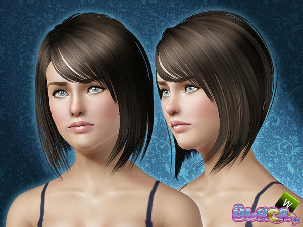 Fringed bob with bangs hairstyle 13 by Ulker for Sims 3
