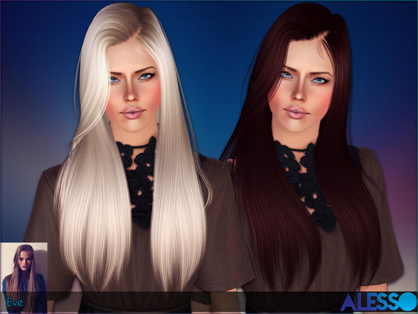 Eve two hairstyle by Alesso  for Sims 3
