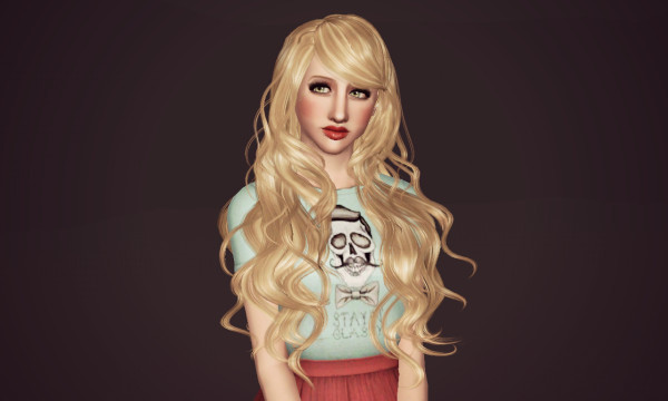 Colored framing hairstyle  Newsea’s Sparklers retextured by  Marie Antoinette for Sims 3
