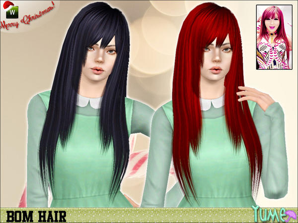 Yume Bom fringed hairstyle with bangs by Zauma for Sims 3