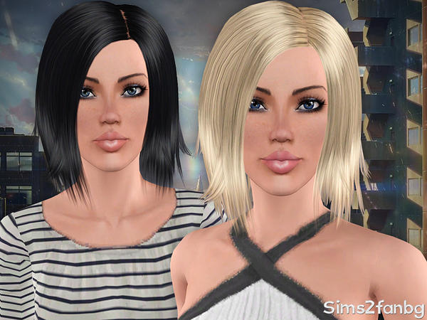 Jagged peaks bob hairstyle 16 by sims2fanbg  for Sims 3