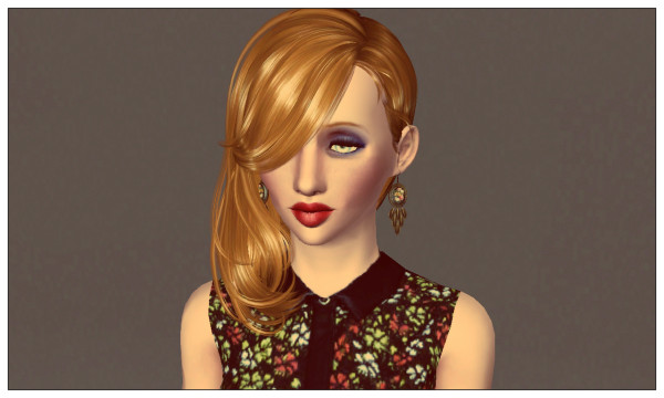 Shiny side hairstyle Newsea’s Hell on Heels retextured by Marie Antoinette  for Sims 3