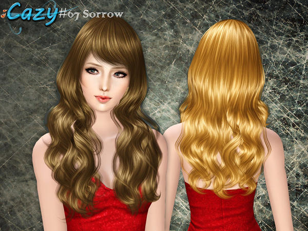 Natural waves Sorrow Hairstyle by Cazy for Sims 3