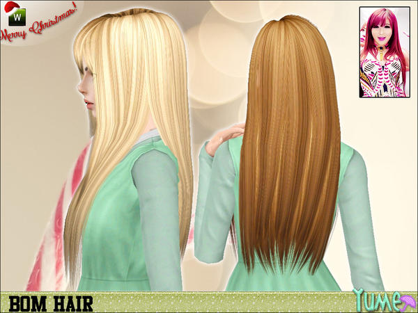 Yume Bom fringed hairstyle with bangs by Zauma for Sims 3