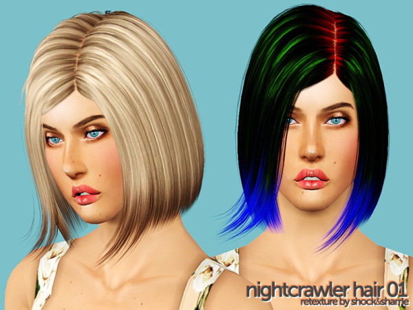 Classic bob Nightcrawler`s hairstyles retextured by Shock and Shame for Sims 3