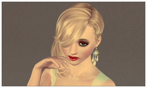 Shiny side hairstyle Newsea’s Hell on Heels retextured by Marie Antoinette  for Sims 3