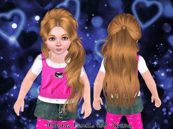 Half up with bangs hairstyle 068 by Skysims for Sims 3