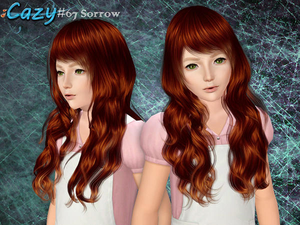 Natural waves Sorrow Hairstyle by Cazy for Sims 3