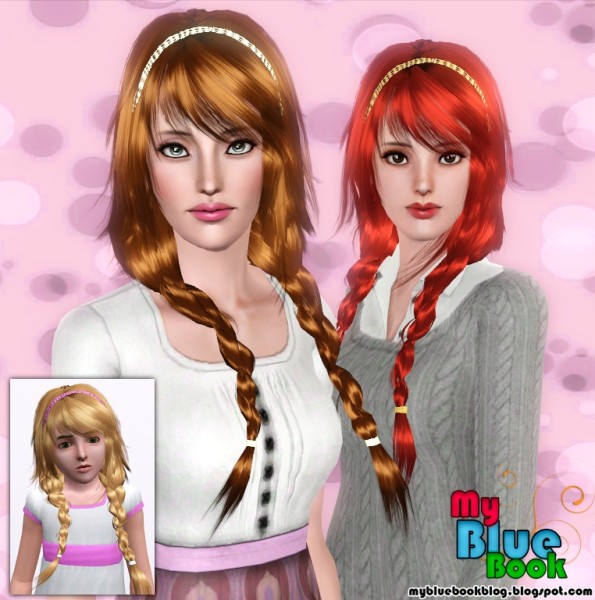 Braids with headband hairstyle Peggy`s 80905 retextured by TumTum Simiolino for Sims 3