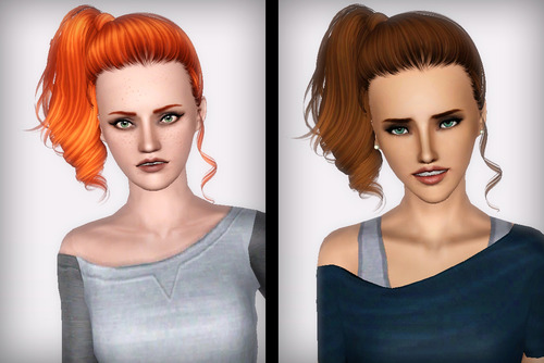 Twisted side ponytail hairstyle Skysims 153 retextured by Forever and Always for Sims 3