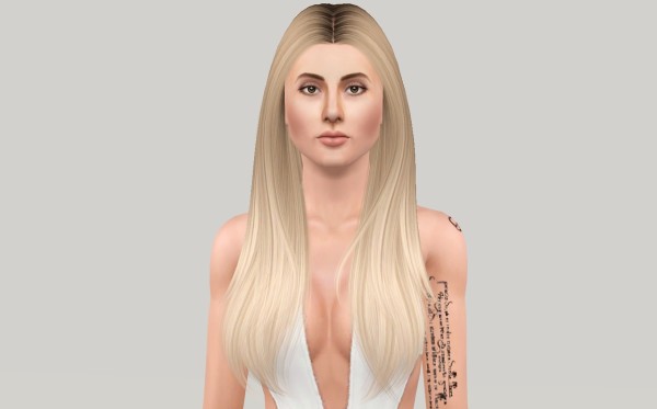 Large straight hairstyle Nightcrawler 02 retextured by Fanaskher for Sims 3