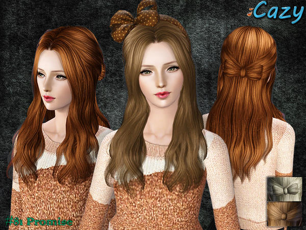 Half up half down with bow hairstyle Promise by Cazy for Sims 3