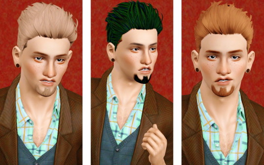 Short and spikey hairstyle Jan 07 retextured by Beaverhausen - Sims 3 Hairs