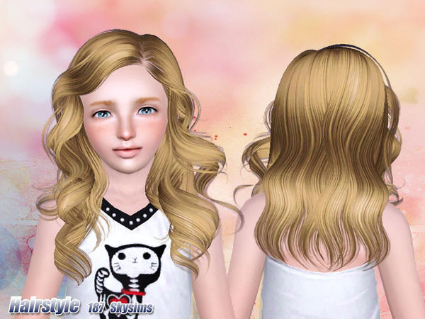 Curled hairstyle 187 by Skysims for Sims 3