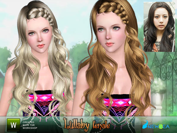  Lullaby braided bangs hairstyle by NewSea for Sims 3
