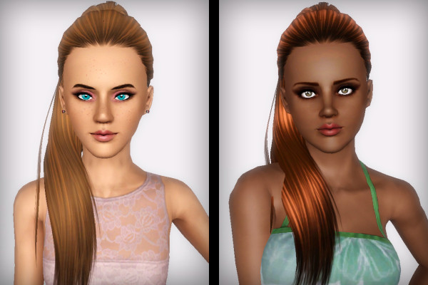 Ponytail hairstyle Butterflysims 117 retextured by Forever and always for Sims 3