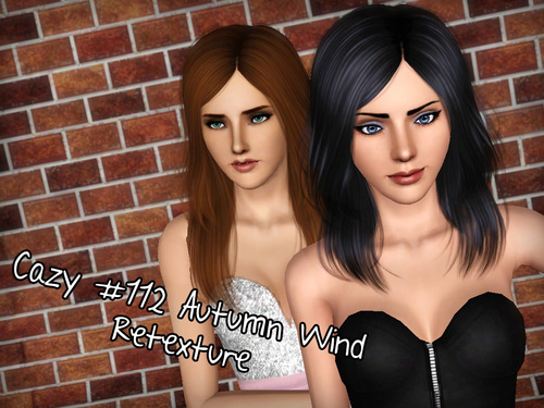 Cazy`s 112 hairstyle Autumn Wind retextured by Forever and Always for Sims 3