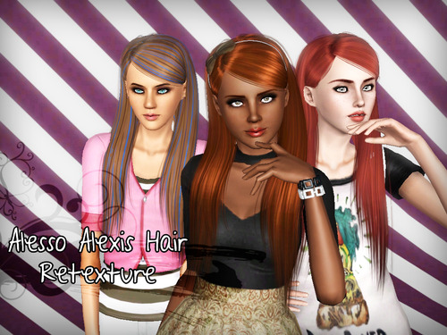 Alesso`s Alexis hairstyle retextured by Forever and Always for Sims 3