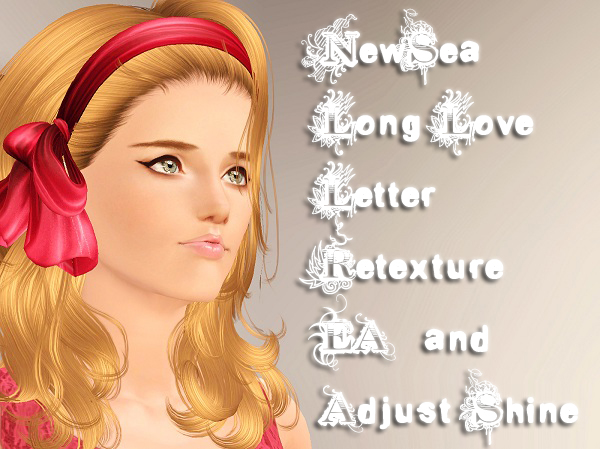 Headband with bow hairstyle Newsea’s Long Love Letter retextured by Brad for Sims 3
