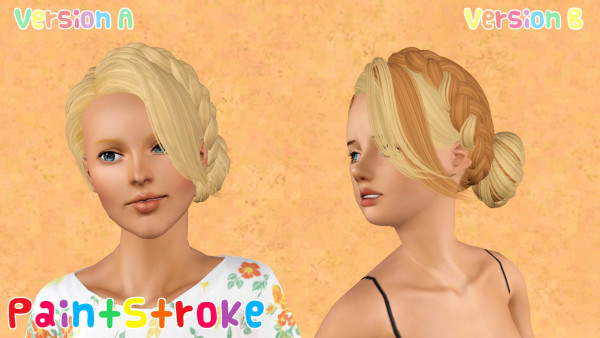 Medieval braided bun hairstyle Skysims 124 retextured by Katty for Sims 3