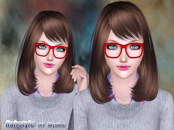 Cranberry bob hairstyle 141 by Skysims for Sims 3
