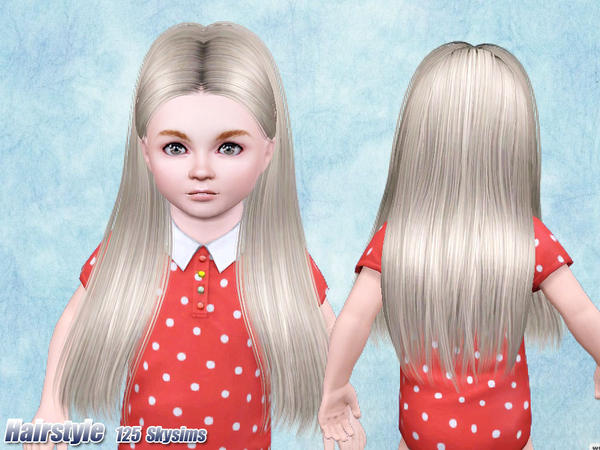 Dimensional middle part hairstyle 125 by Skysims for Sims 3