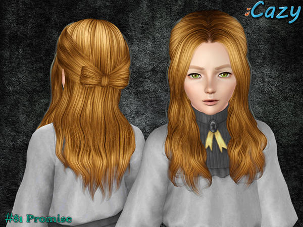 Half up half down with bow hairstyle Promise by Cazy for Sims 3