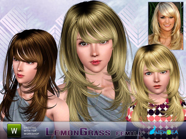 Lemon Grass hairstyle by NewSea for Sims 3