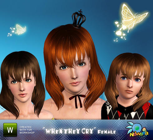  When They Cry royal hairstyle by NewSea for Sims 3