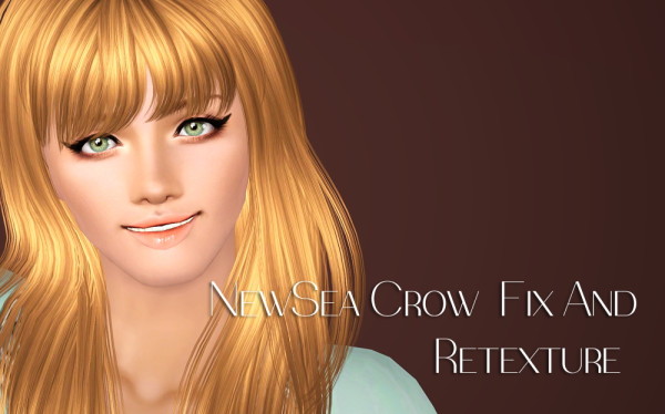 NewSea`s Crow long layered with bangs hairstyle retextured by Brad for Sims 3