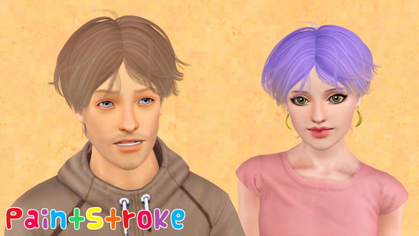 Crepe hairstyle NewSea`s Neil retextured by Katty for Sims 3