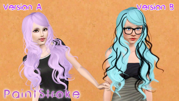 Colored framing hairstyle  Newsea’s Sparklers retextured by Katty for Sims 3